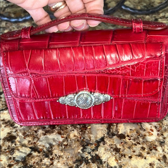 Brighton Red Embossed Clutch with Silver Accent - Picture 11 of 12